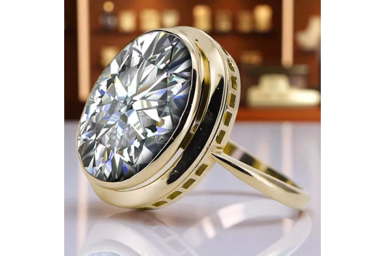 Vintage Žiedas Žirkoniai 14k geltono aukso vrc285y